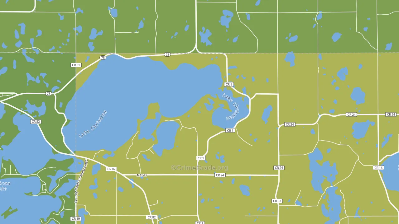 Melby, MN Map of Vandalism Rates