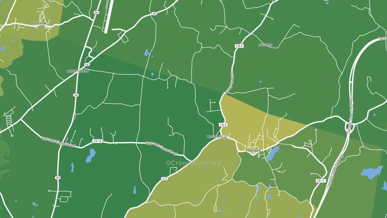 Mellenville, NY Map of Vandalism Rates
