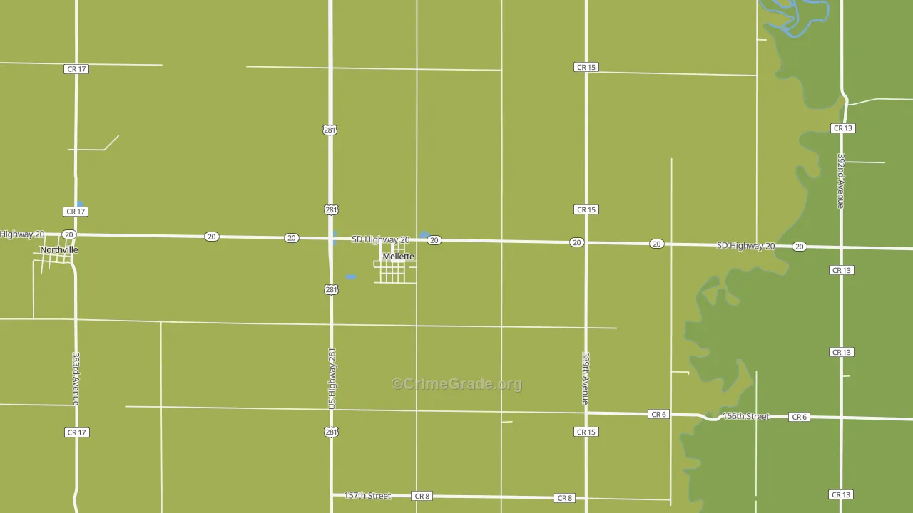 Mellette, SD Map of Vandalism Rates