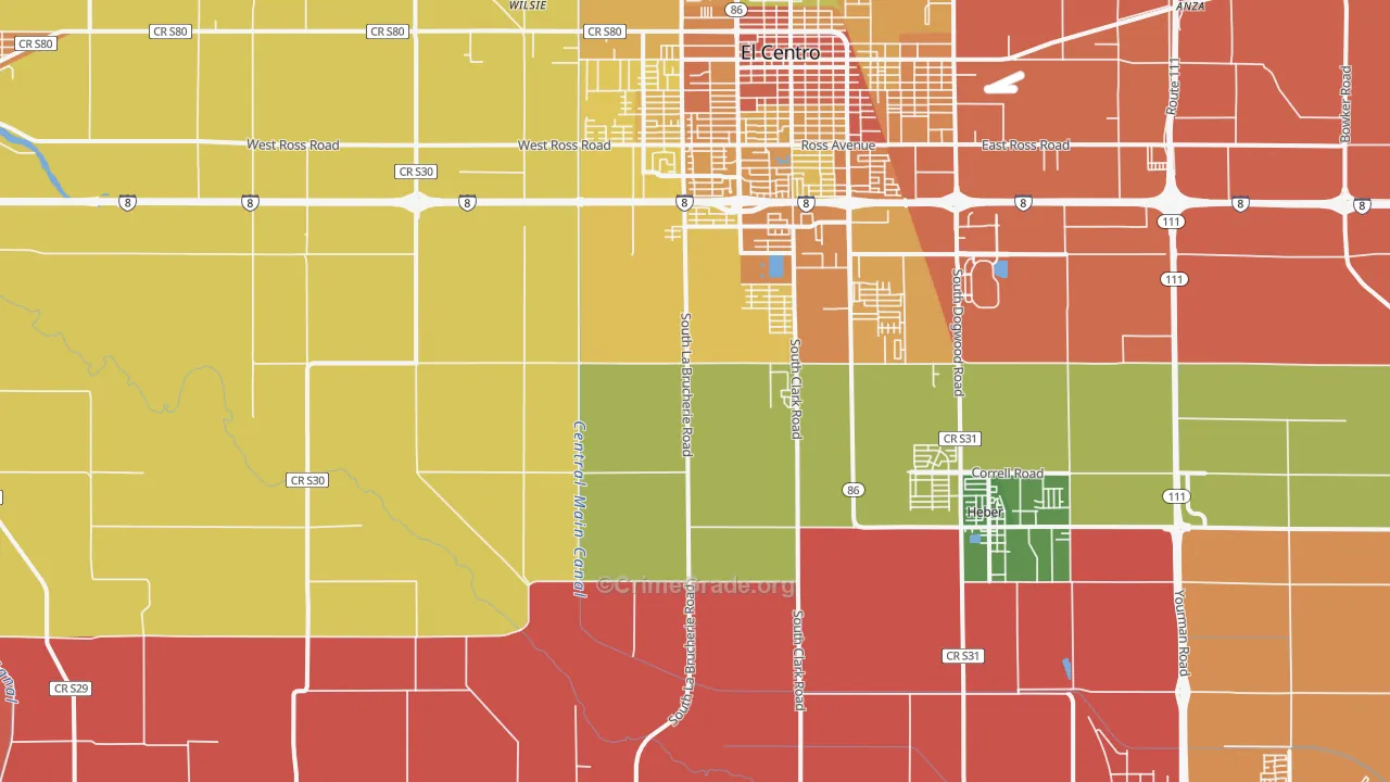 Meloland, CA Map of Vandalism Rates