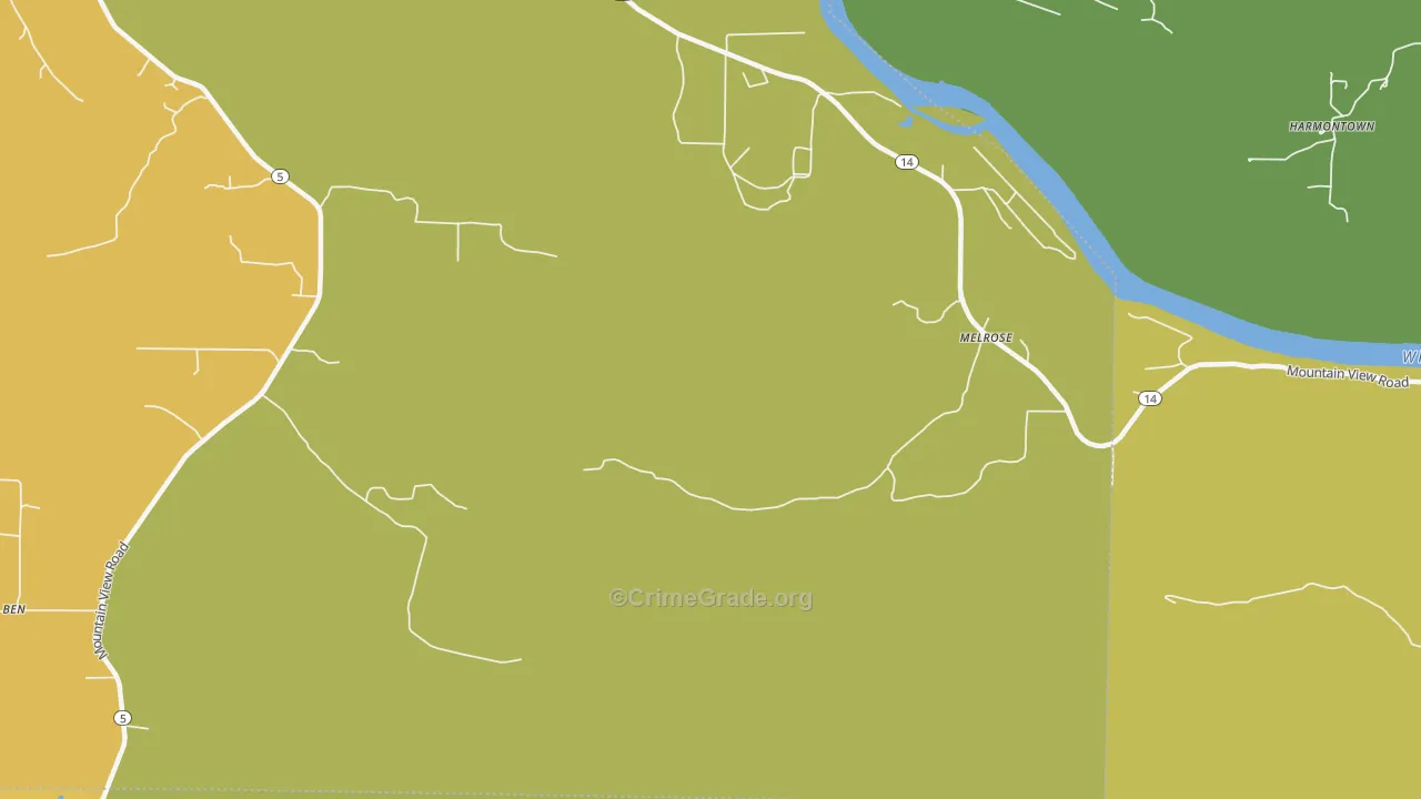 Melrose, AR Map of Vandalism Rates