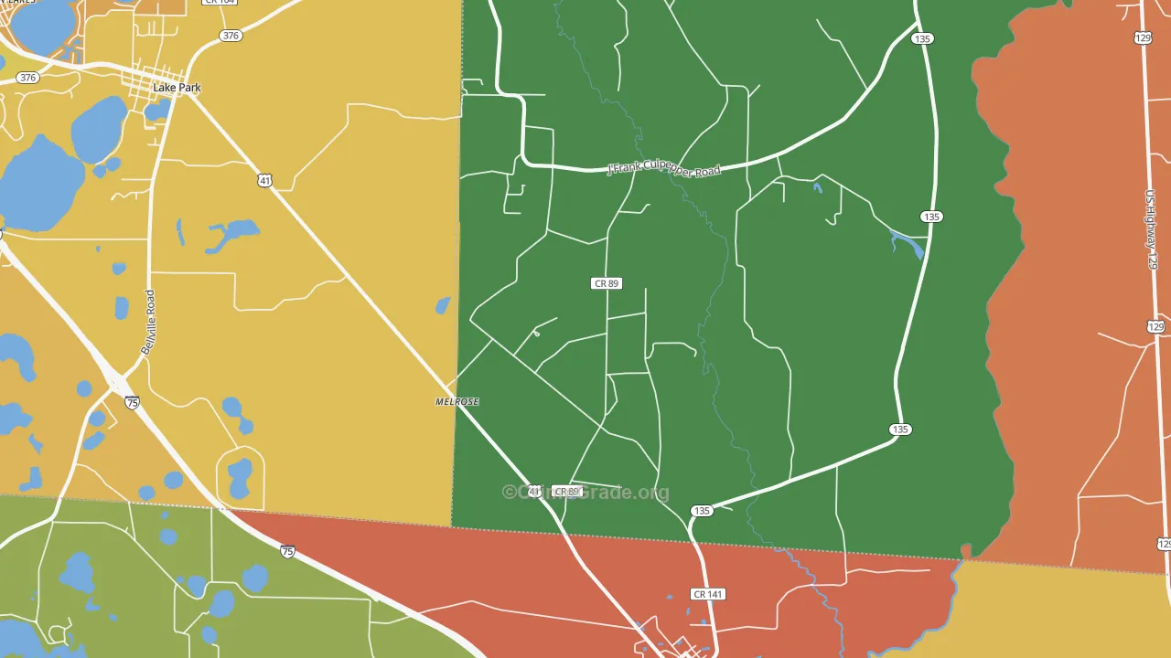 Melrose, GA Map of Vandalism Rates