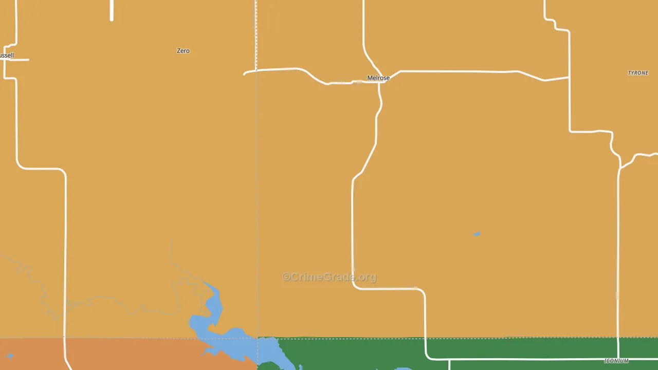 Melrose, IA Map of Vandalism Rates