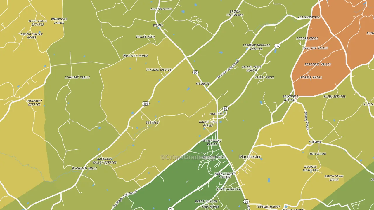 Melrose, MD Map of Vandalism Rates