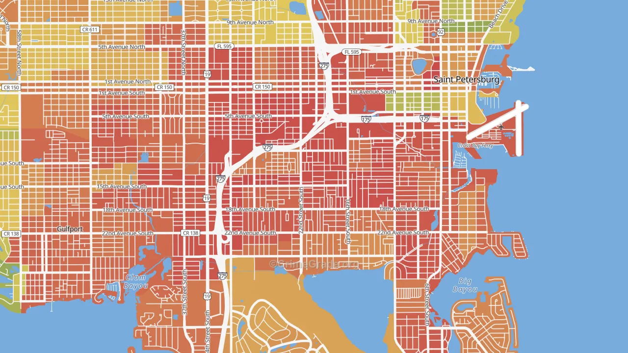 Melrose Mercy, St. Petersburg, FL Map of Vandalism Rates