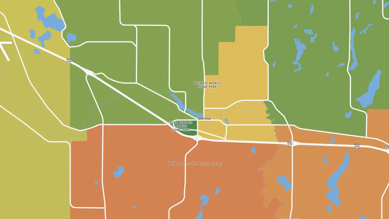 Melrose, MN Map of Vandalism Rates