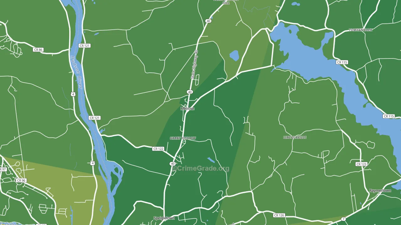 Melrose, NY Map of Vandalism Rates