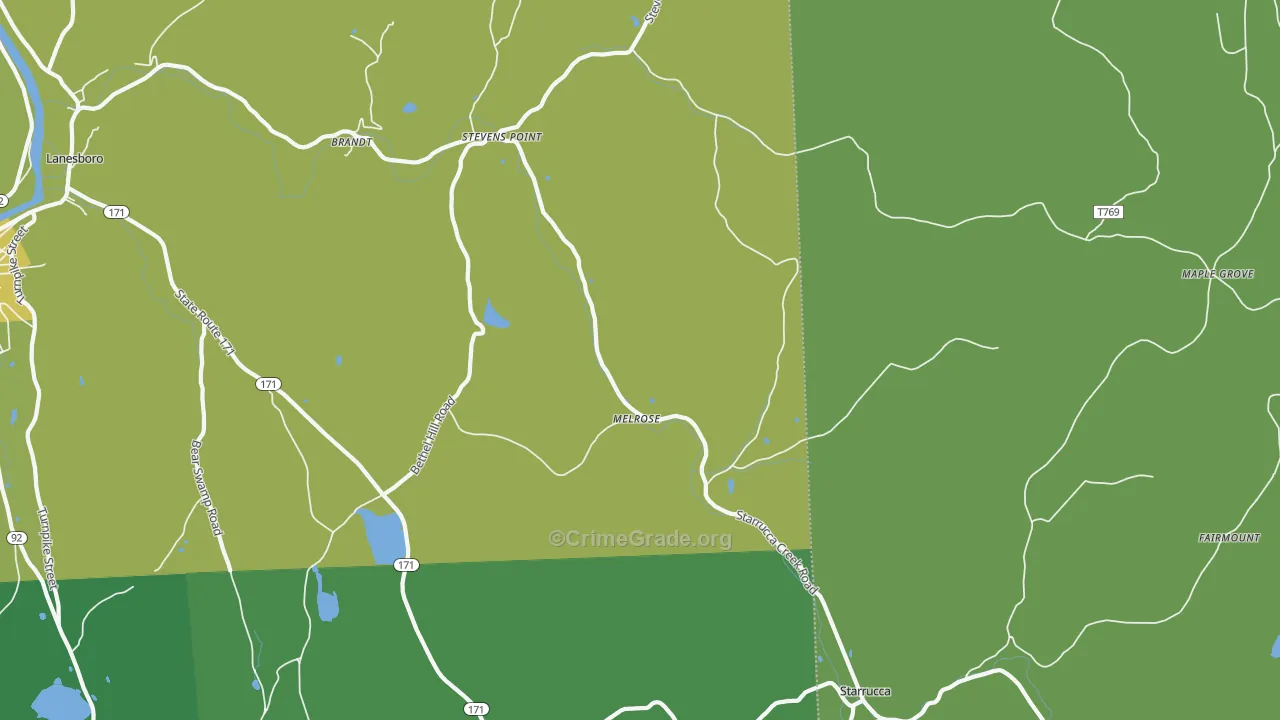 Melrose, PA Map of Vandalism Rates