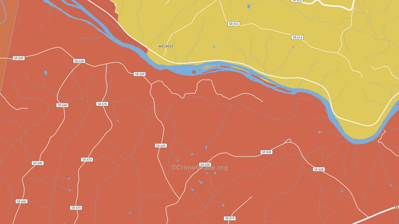 Melrose, VA Map of Vandalism Rates