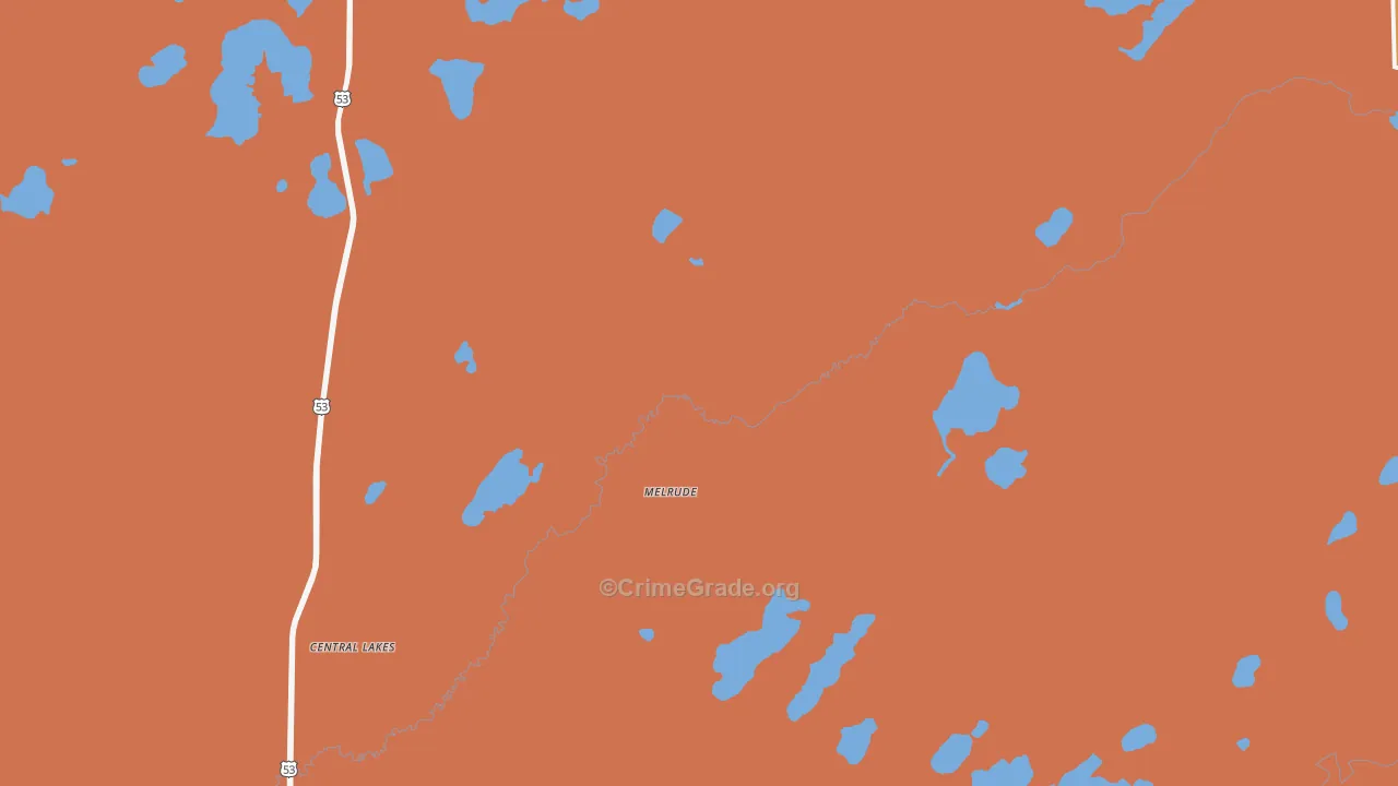 Melrude, MN Map of Vandalism Rates