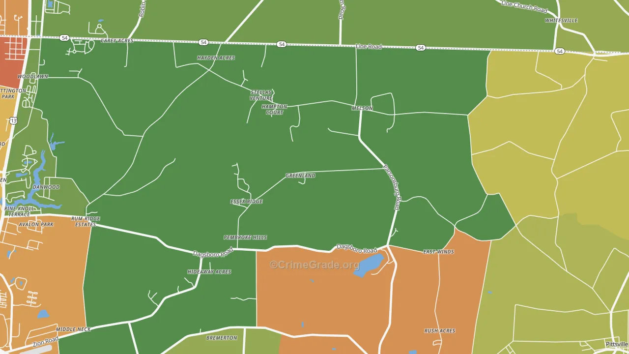Melson, MD Map of Vandalism Rates