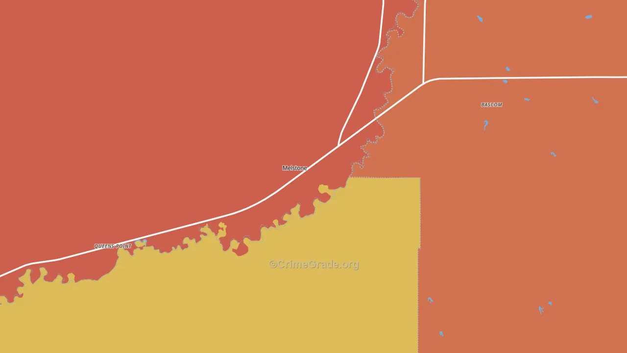 Melstone, MT Map of Vandalism Rates