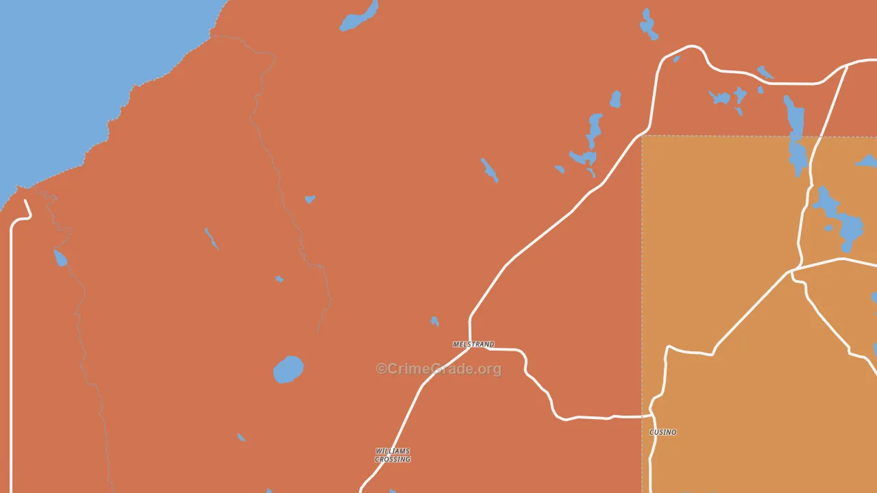 Melstrand, MI Map of Vandalism Rates