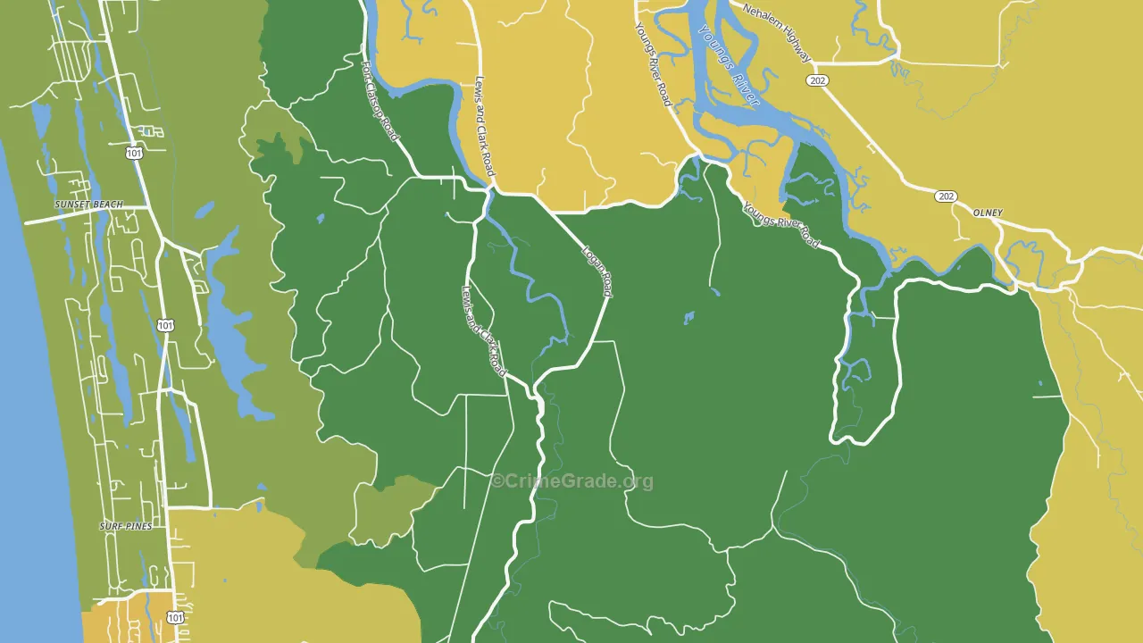 Melville, OR Map of Vandalism Rates