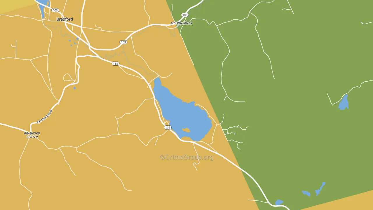 Melvin Mills, NH Map of Vandalism Rates