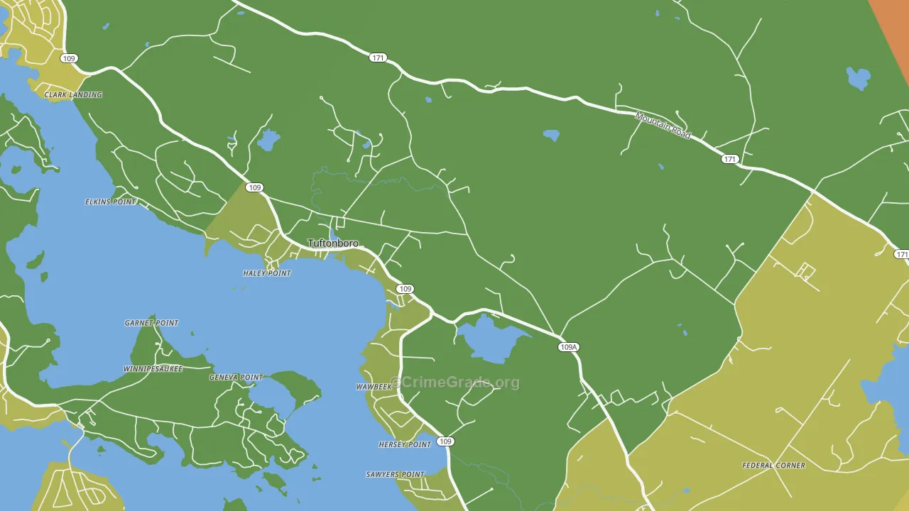 Melvin Village, NH Map of Vandalism Rates