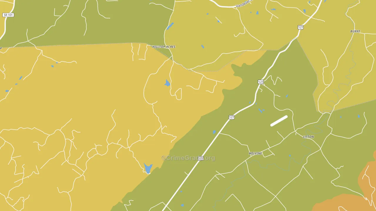 Melvine, TN Map of Vandalism Rates