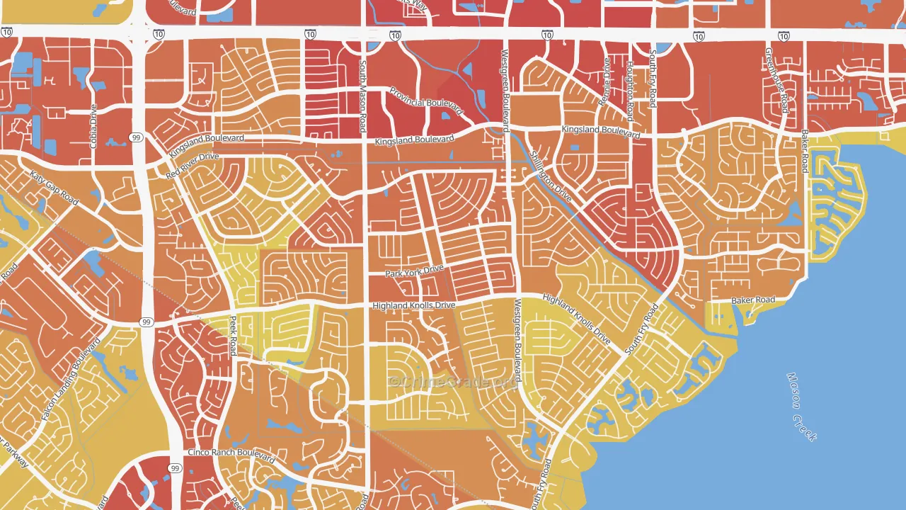 Memorial Parkway, Katy, TX Map of Vandalism Rates