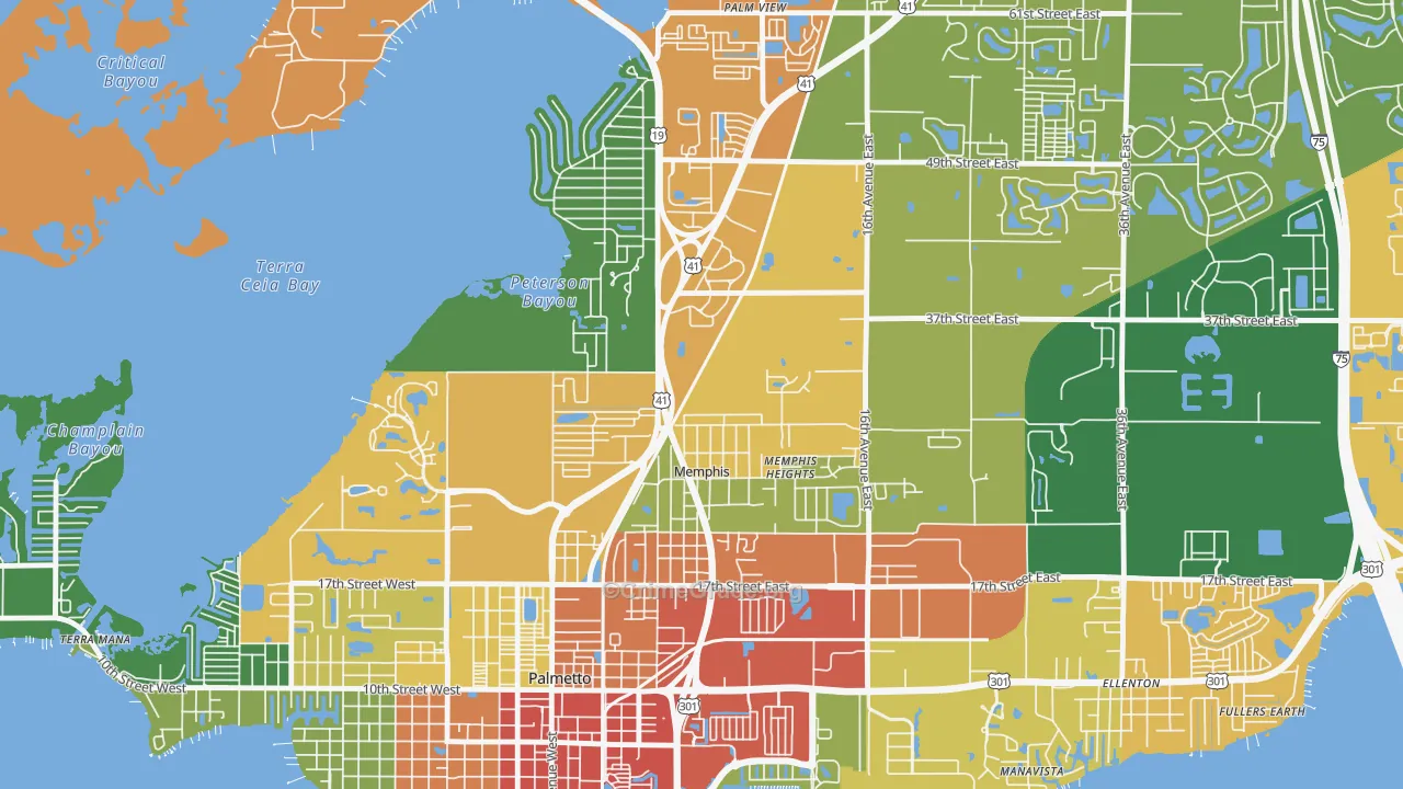 Memphis, FL Map of Vandalism Rates