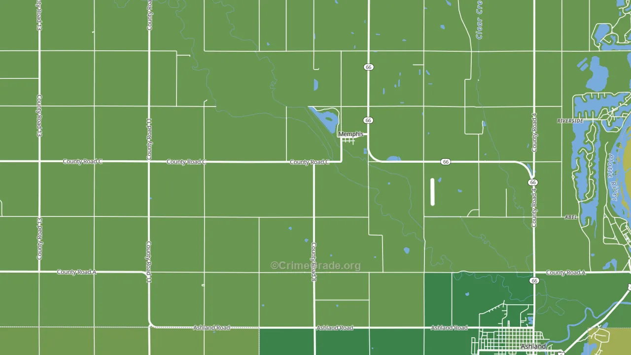 Memphis, NE Map of Vandalism Rates