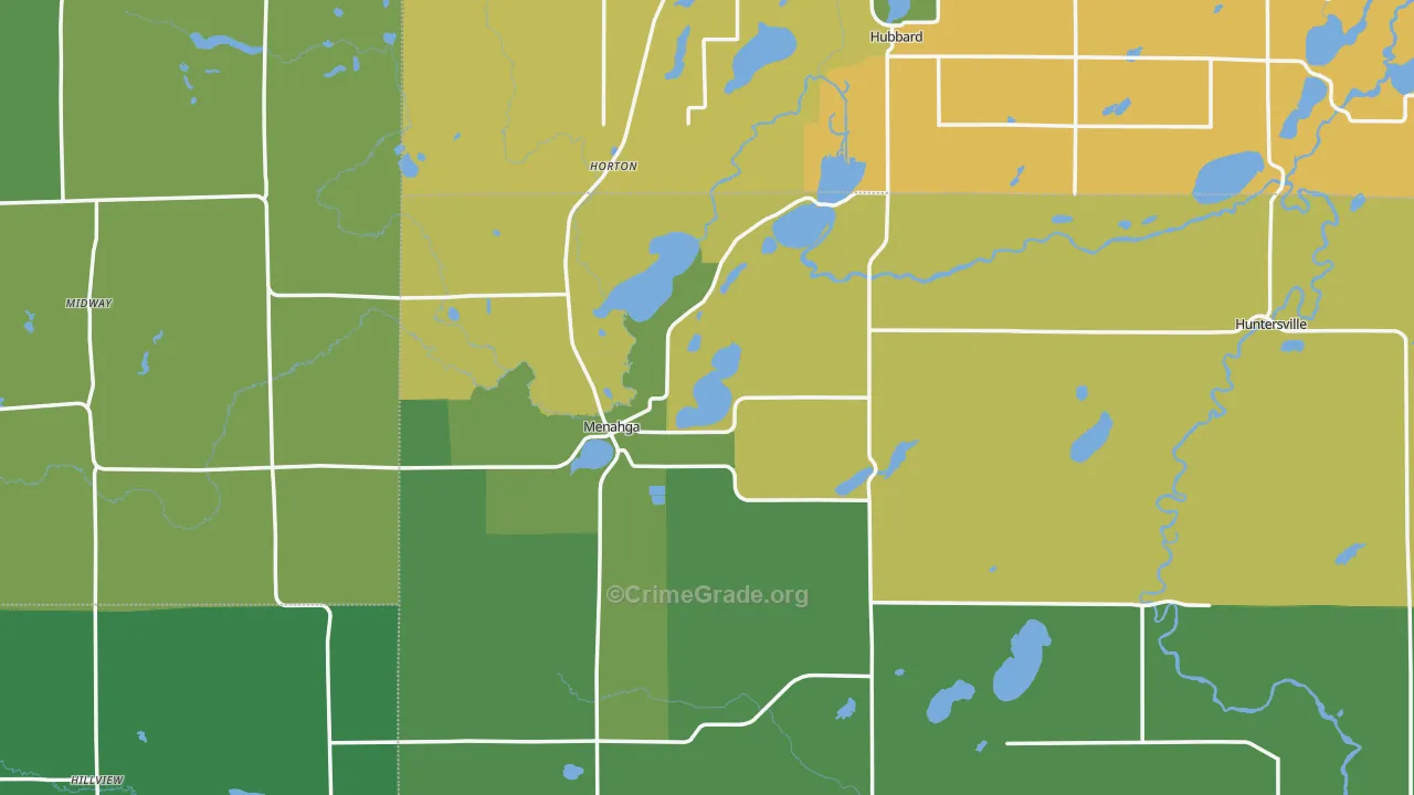 Menahga, MN Map of Vandalism Rates