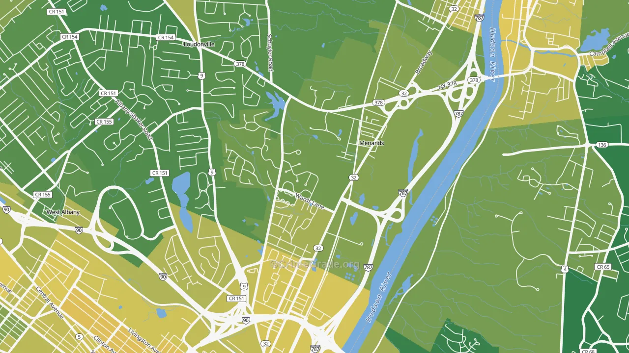 Menands, NY Map of Vandalism Rates