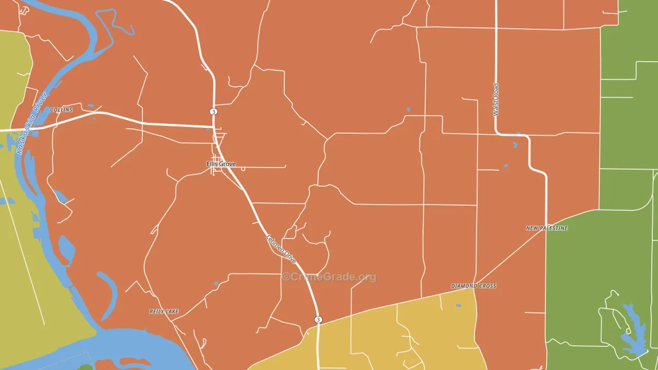 Menard, IL Map of Vandalism Rates