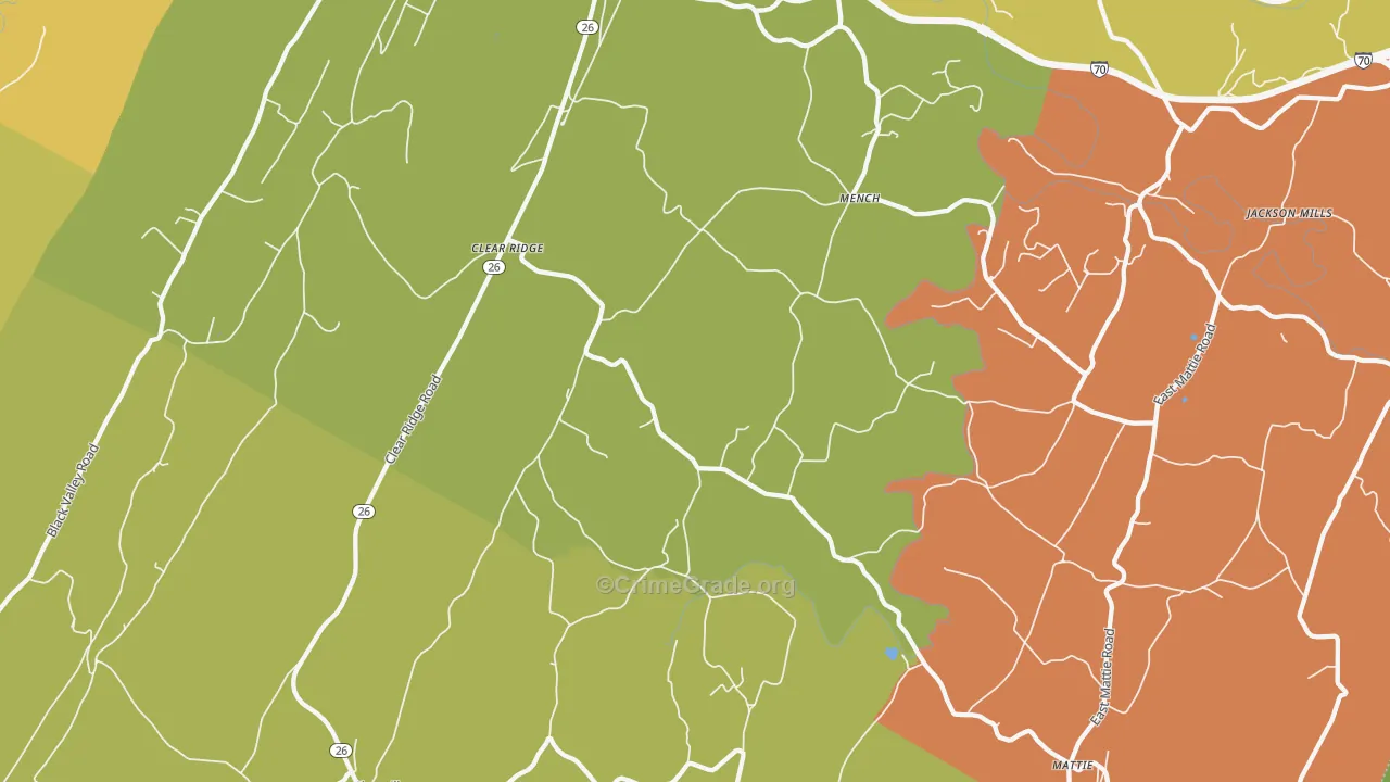 Mench, PA Map of Vandalism Rates