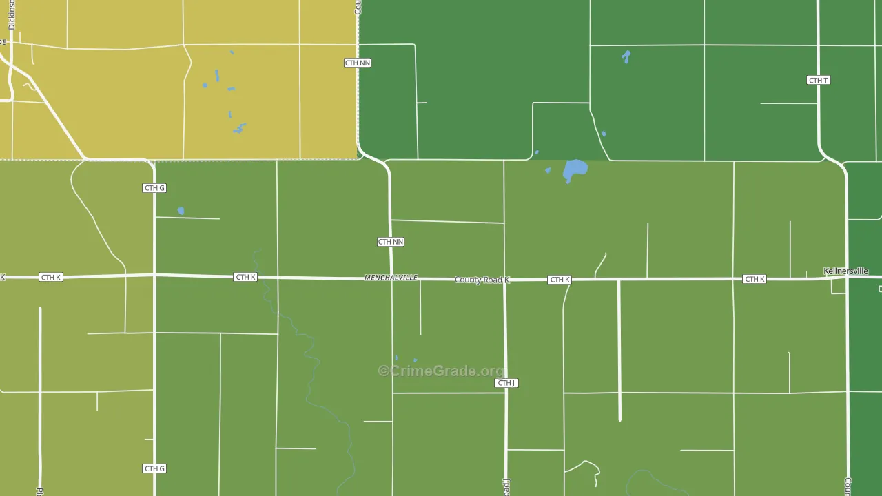 Menchalville, WI Map of Vandalism Rates