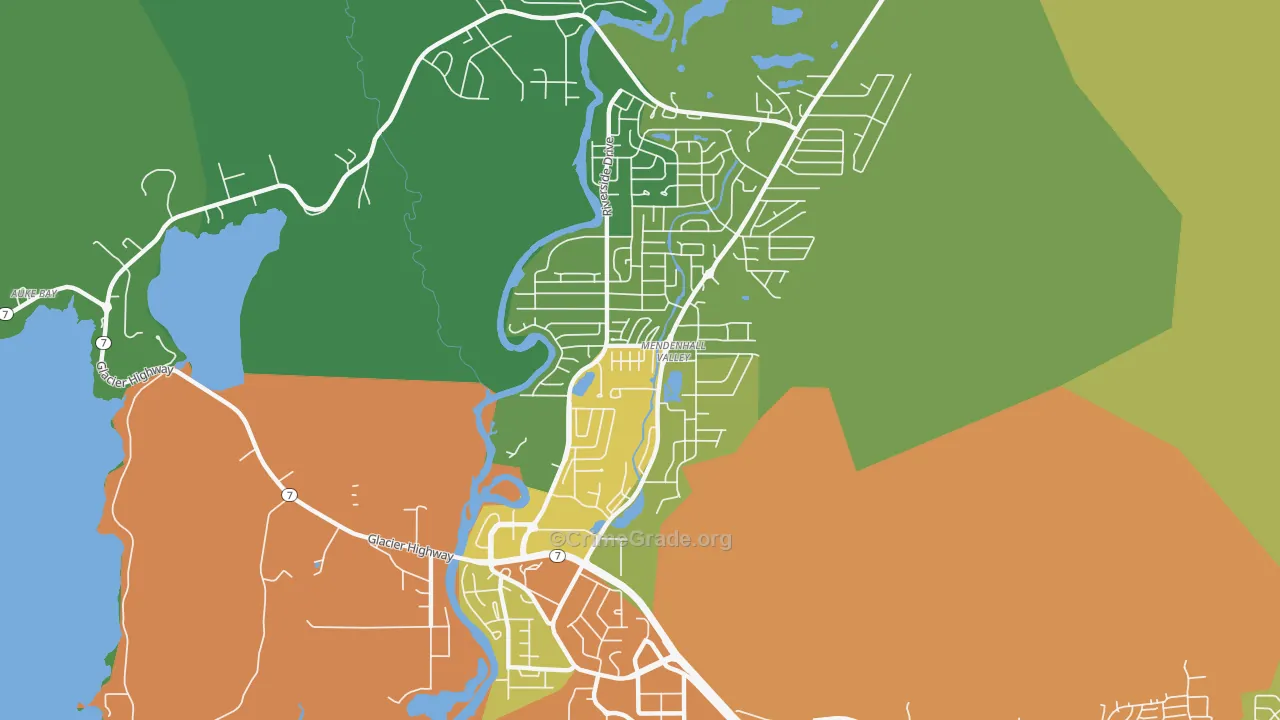 Mendenhall Valley, Juneau, AK Map of Vandalism Rates