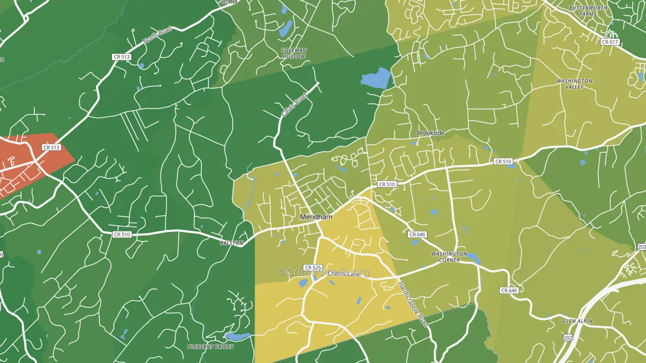Mendham, NJ Map of Vandalism Rates