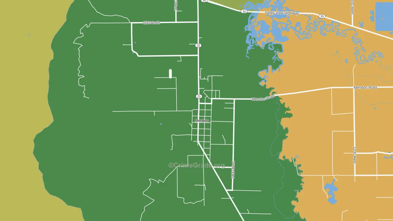 Mendon, UT Map of Vandalism Rates