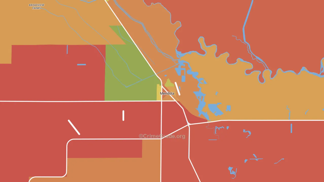 Mendota, CA Map of Vandalism Rates