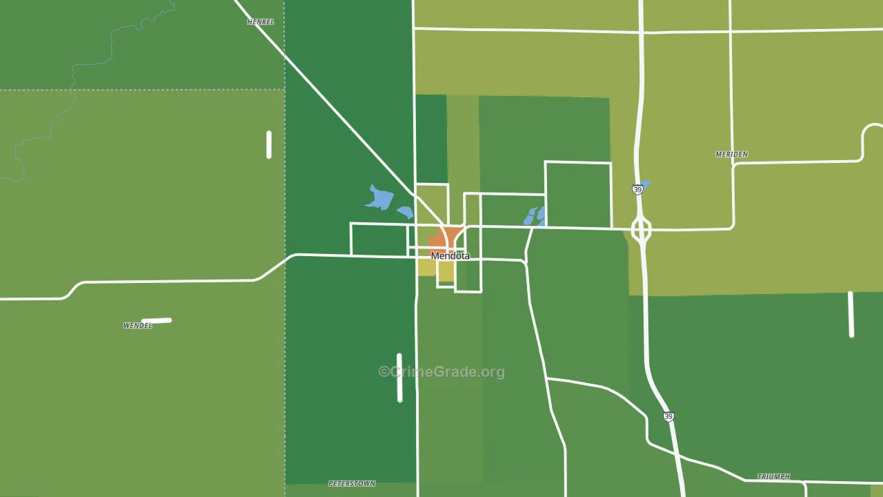 Mendota, IL Map of Vandalism Rates