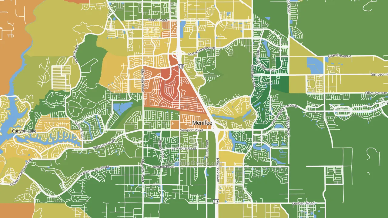 Menifee, CA Map of Vandalism Rates