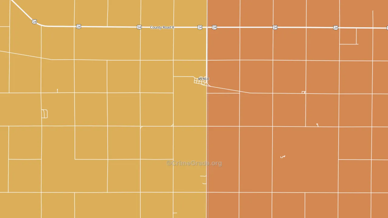 Menlo, KS Map of Vandalism Rates