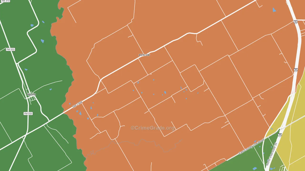 Menlow, TX Map of Vandalism Rates