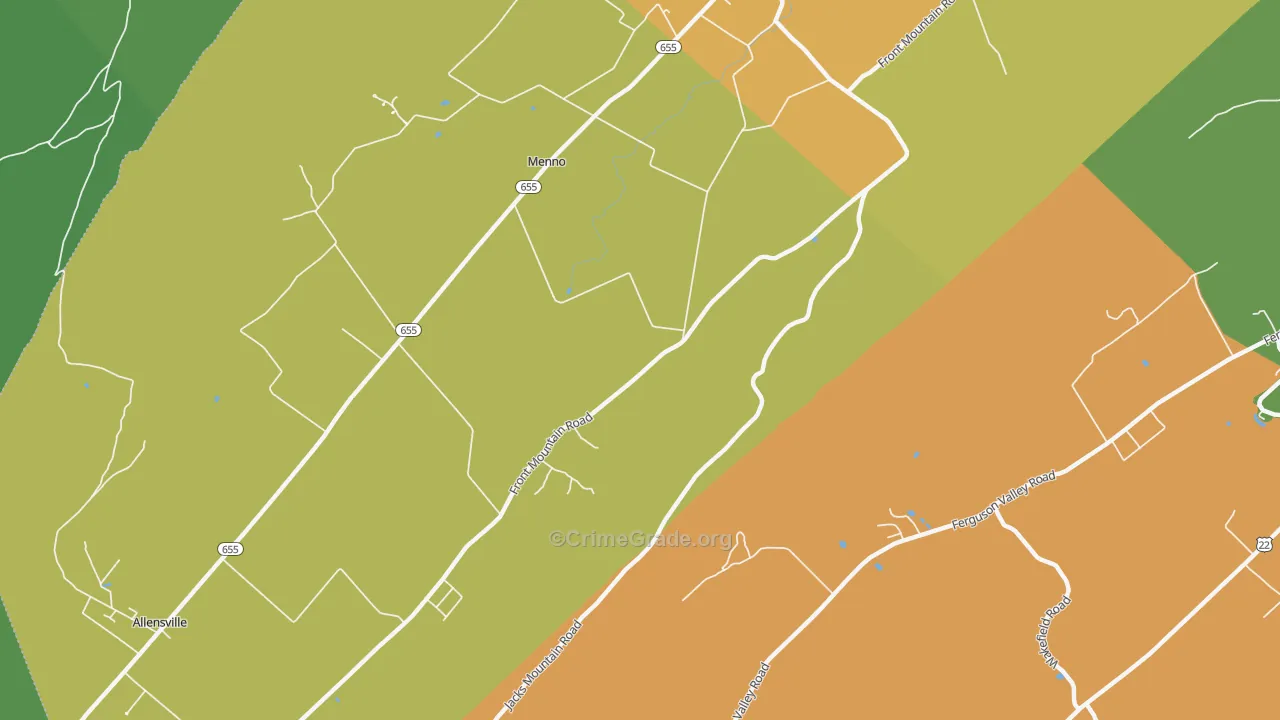 Menno, PA Map of Vandalism Rates