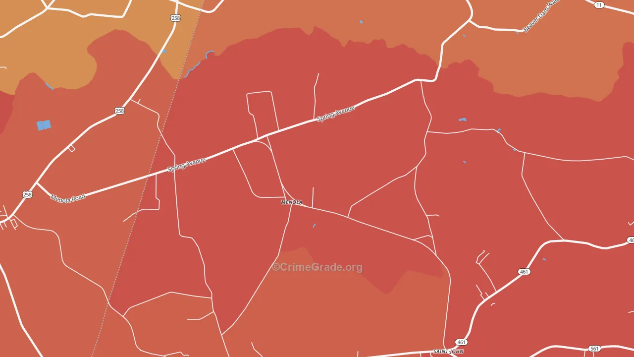 Menola, NC Map of Vandalism Rates