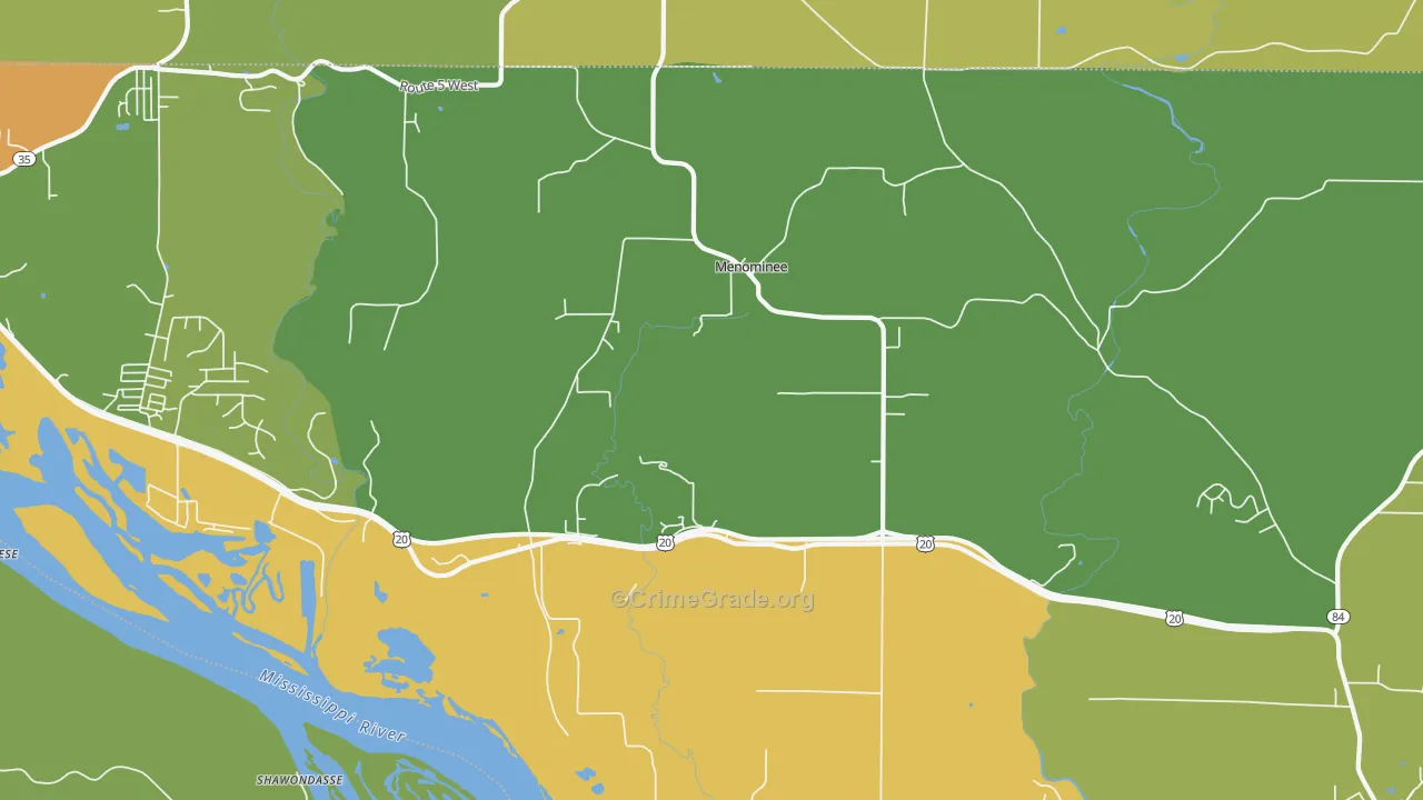 Menominee, IL Map of Vandalism Rates