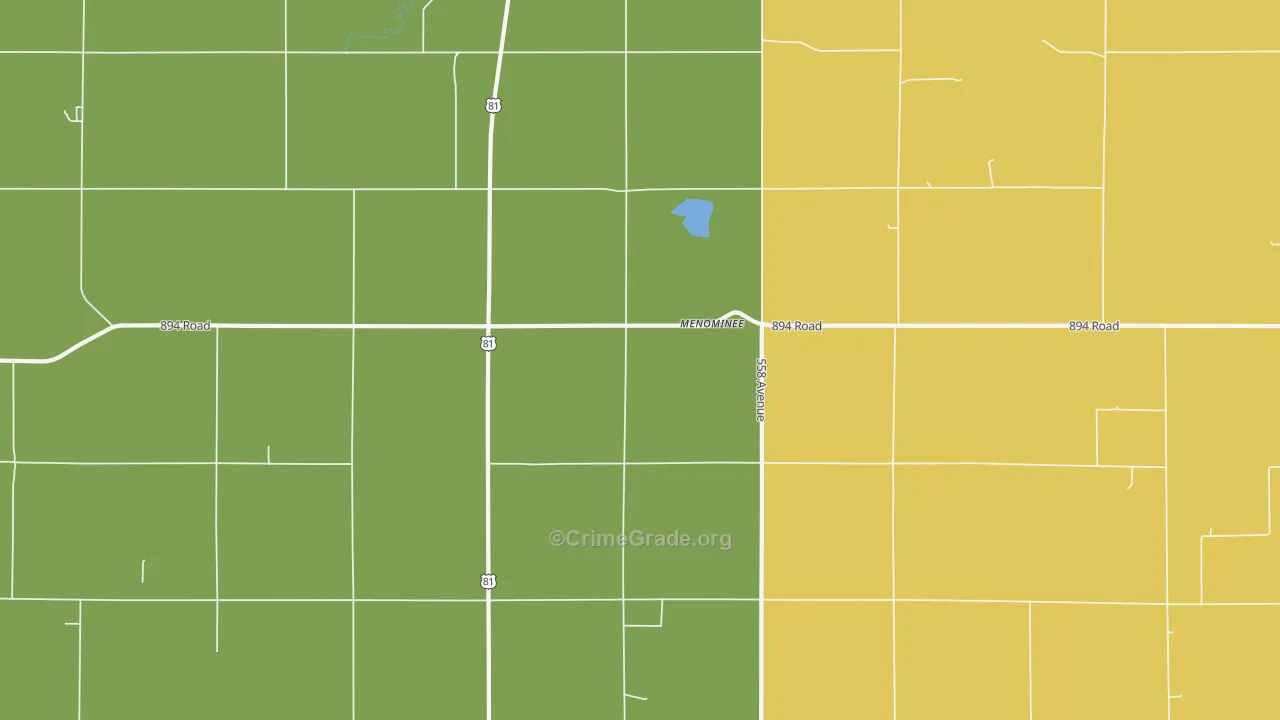 Menominee, NE Map of Vandalism Rates