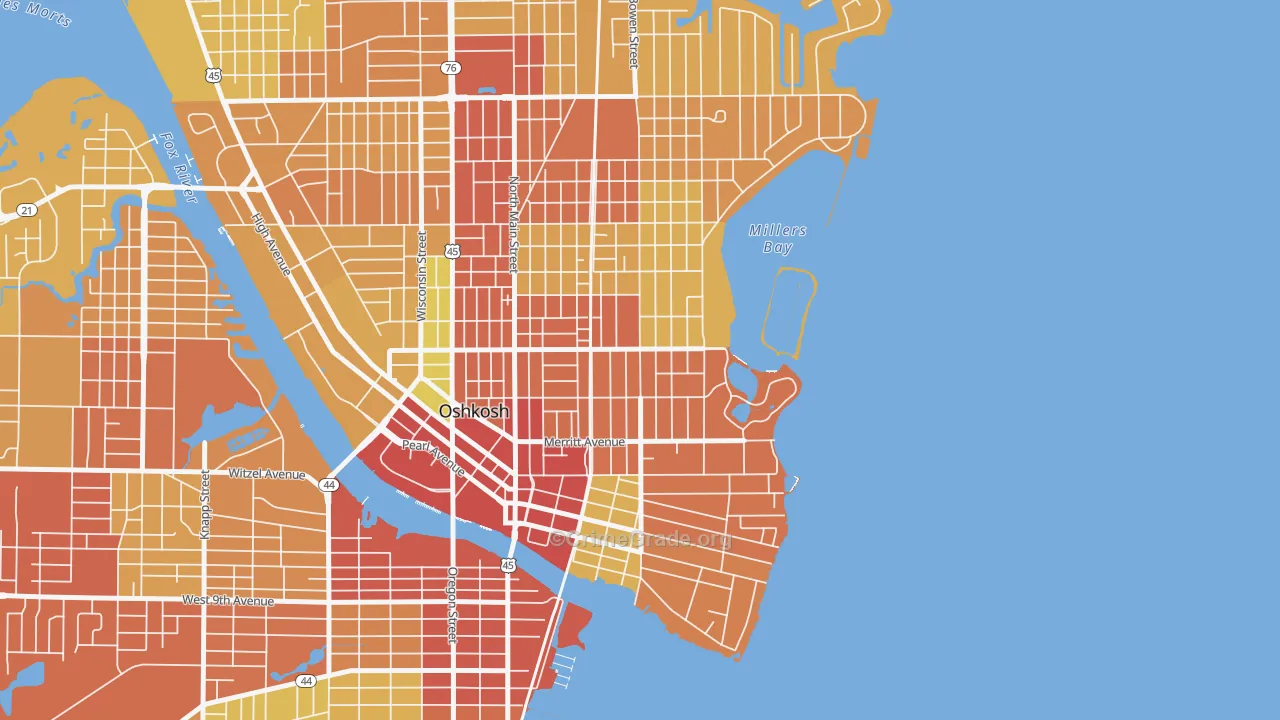 Menominee South, Oshkosh, WI Map of Vandalism Rates