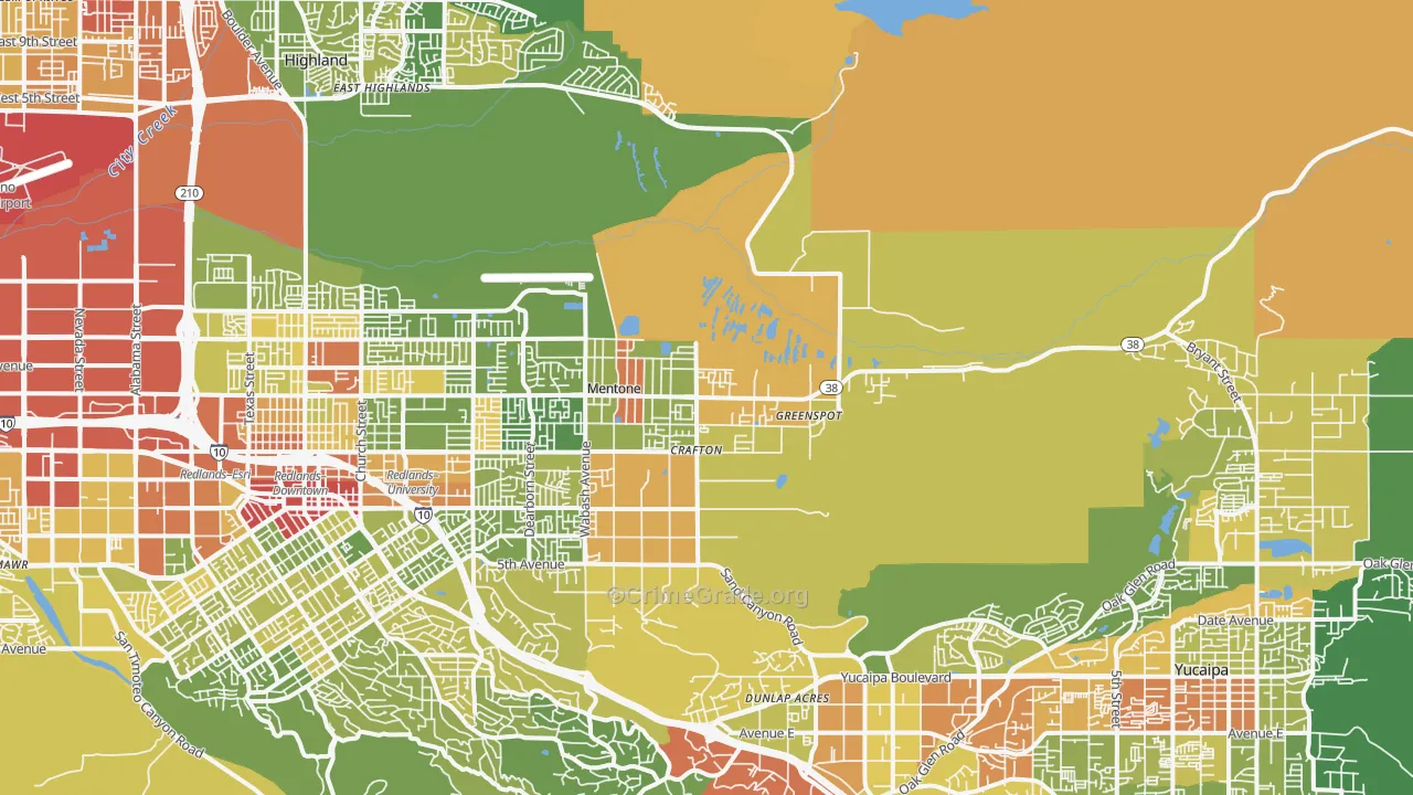 Mentone, CA Map of Vandalism Rates