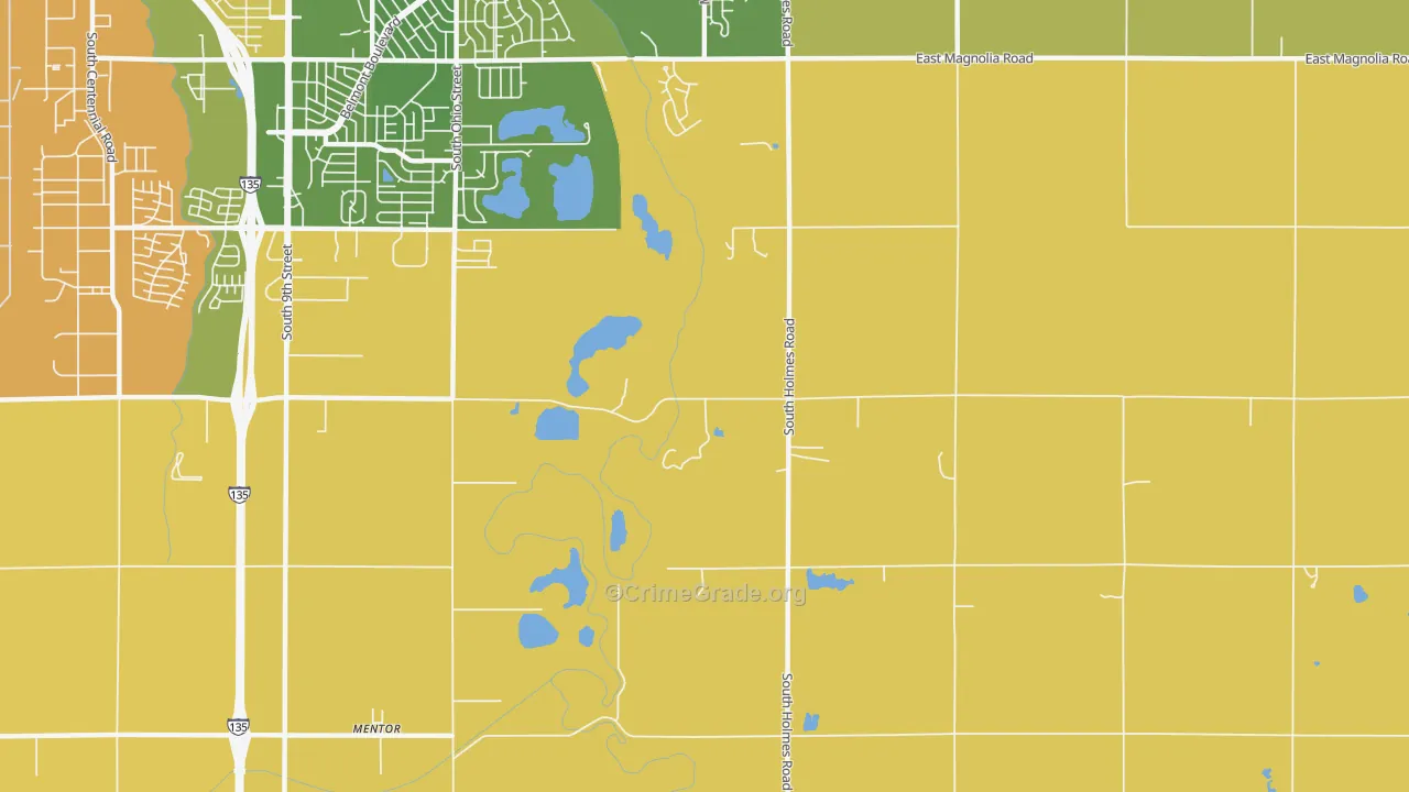 Mentor, KS Map of Vandalism Rates