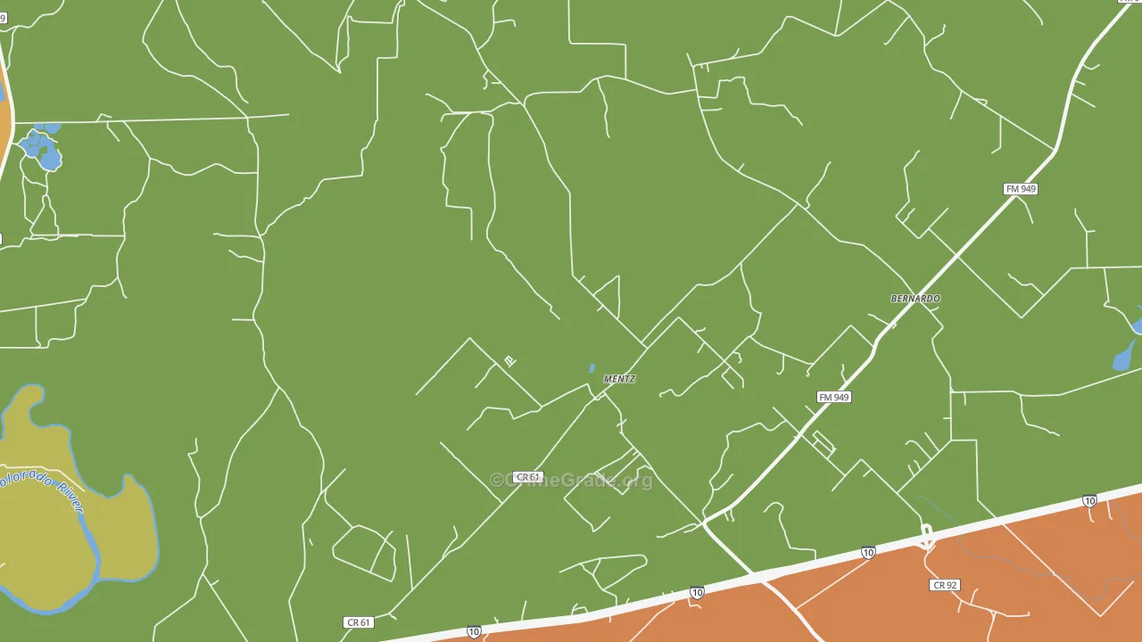 Mentz, TX Map of Vandalism Rates