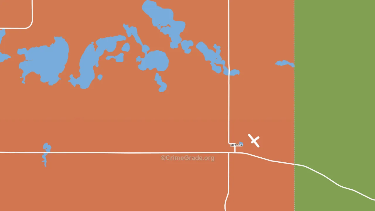 Mercer, ND Map of Vandalism Rates