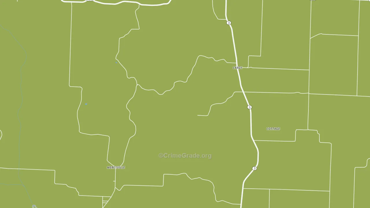 Mercyville, MO Map of Vandalism Rates