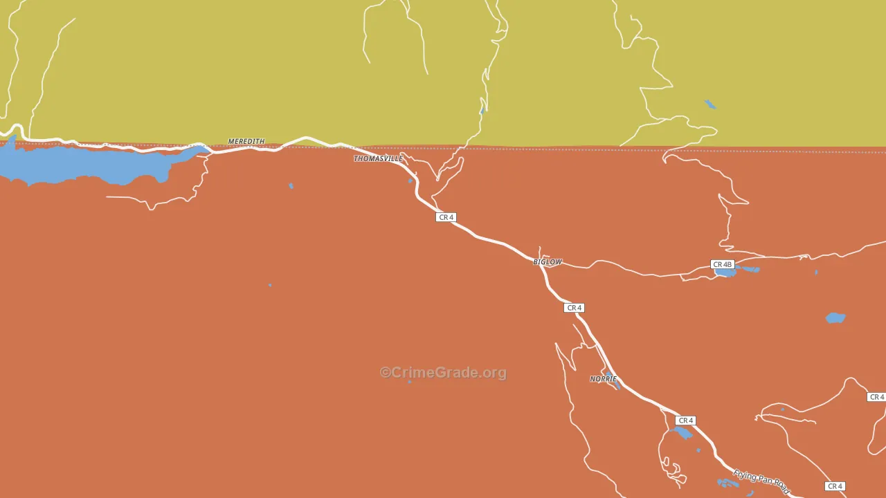 Meredith, CO Map of Vandalism Rates