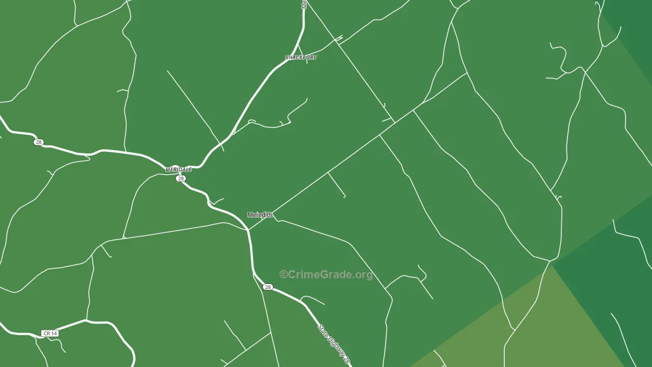 Meredith, NY Map of Vandalism Rates