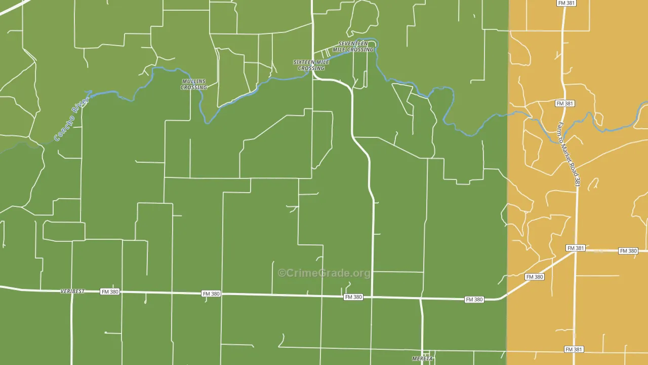 Mereta, TX Map of Vandalism Rates
